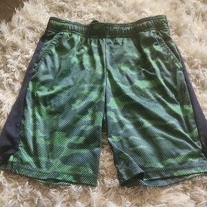 All in Motion Boys Green and Black Athletic Shorts